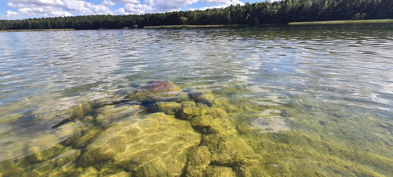 Domek Mazurski Caloroczny Nad Jeziorem Z Jacuzzi Spa Pasym Kültér fotó