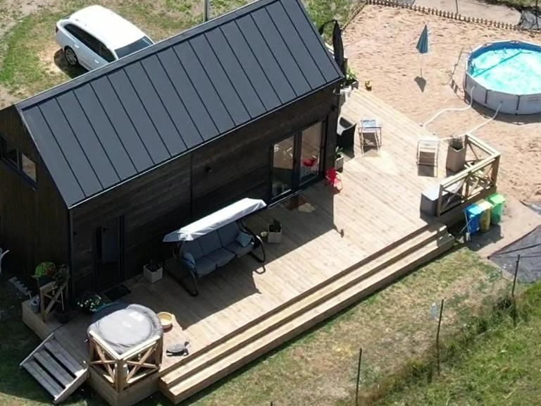 Domek Mazurski Caloroczny Nad Jeziorem Z Jacuzzi Spa Pasym Kültér fotó